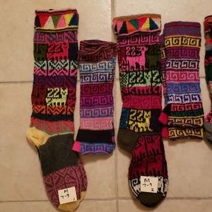 Knit Hipster Socks and Fingerless Glove Set